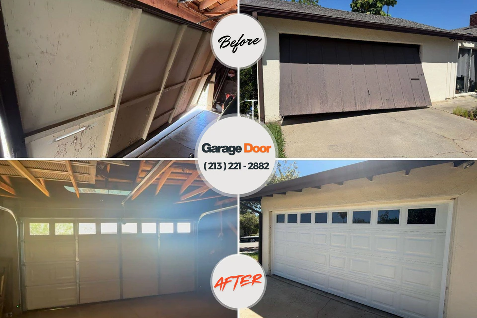 Before and after: garage door repair Cypress Gardens, FL